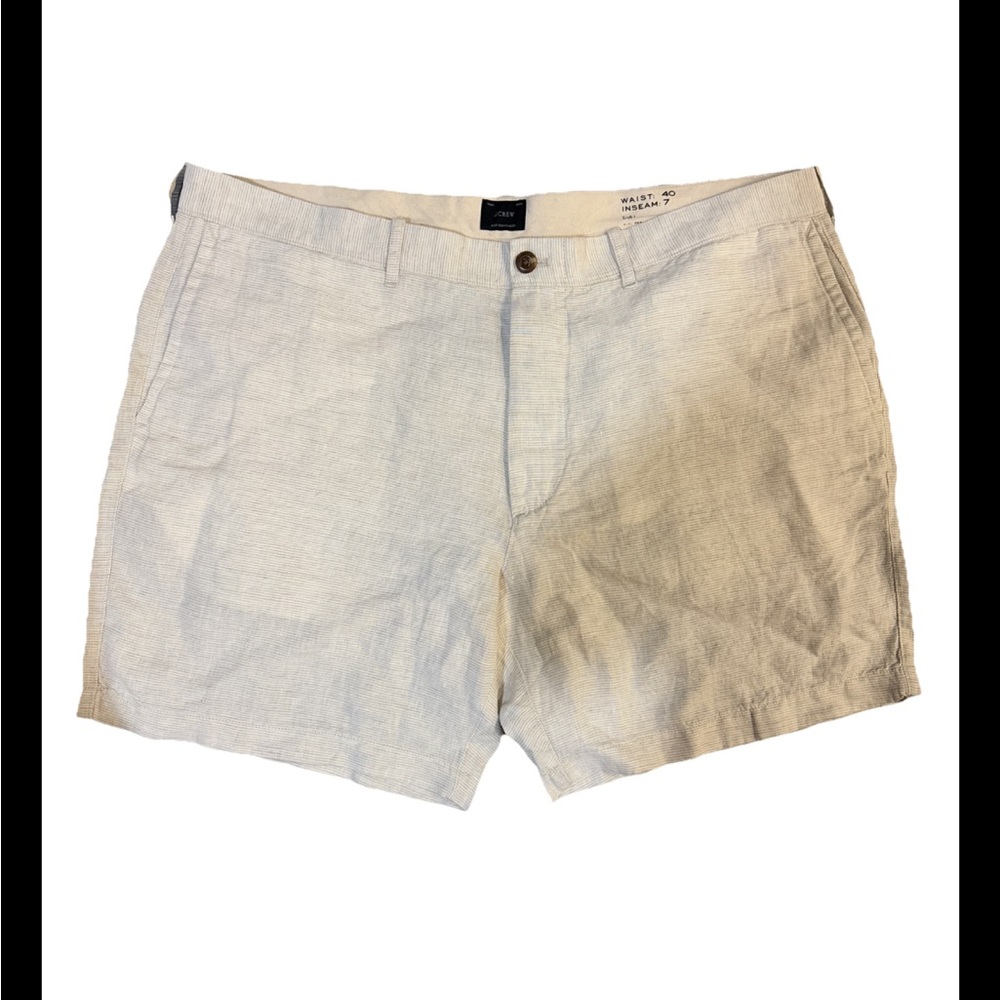 J crew NWT 100% linen beige shorts. Waist 40. Inseam 7